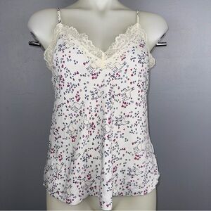 Love By Gap Lace Cami Women’s Small Ivory Cosmic Llama Stars And Hearts Prints